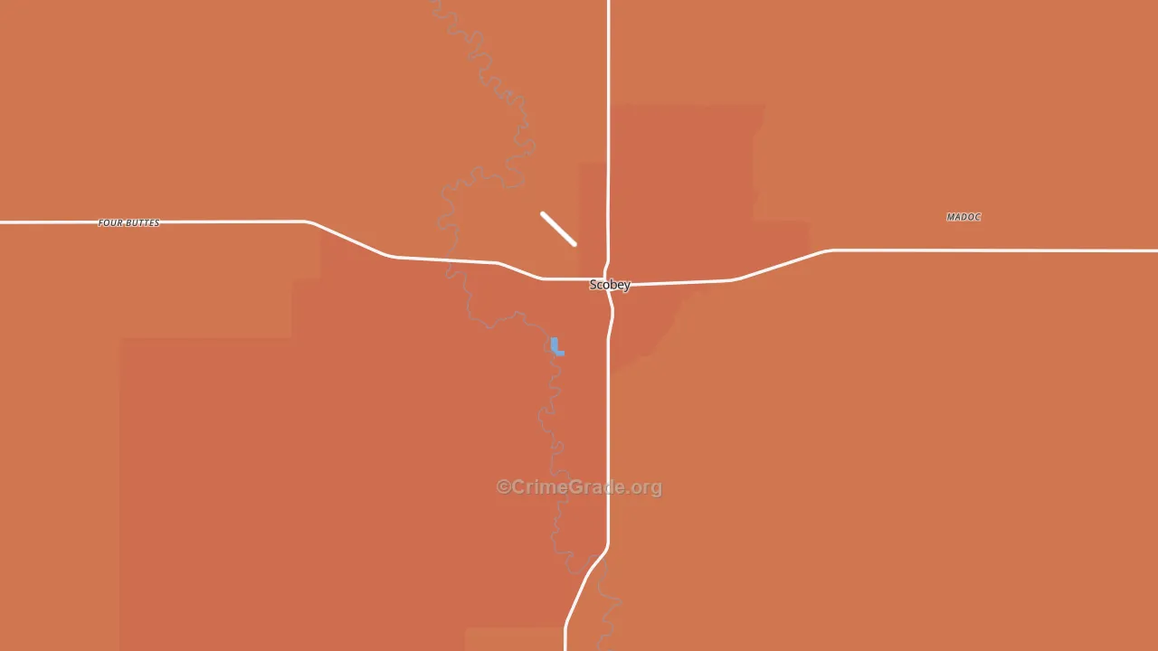 Daniels County, MT Map of Robbery Rates