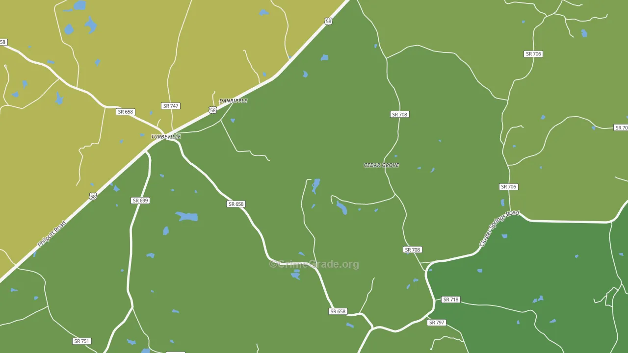 Danripple, VA Map of Robbery Rates