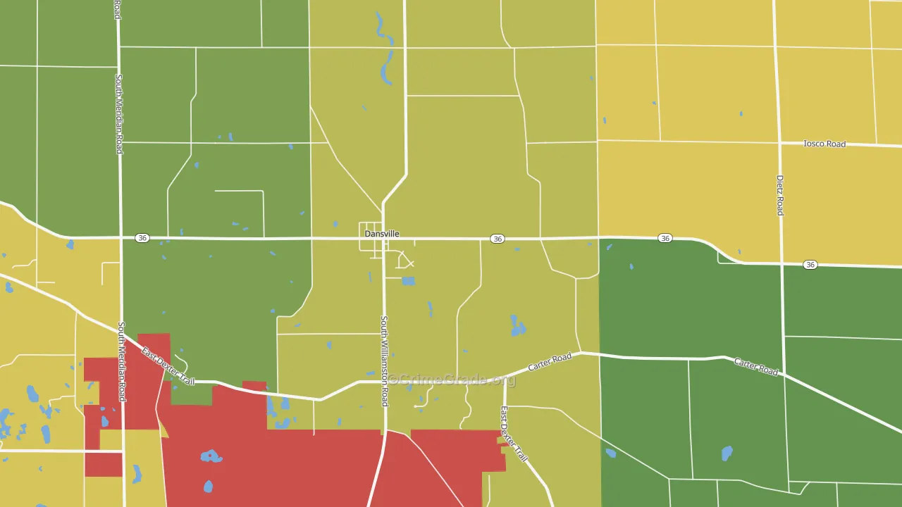Dansville, MI Map of Robbery Rates