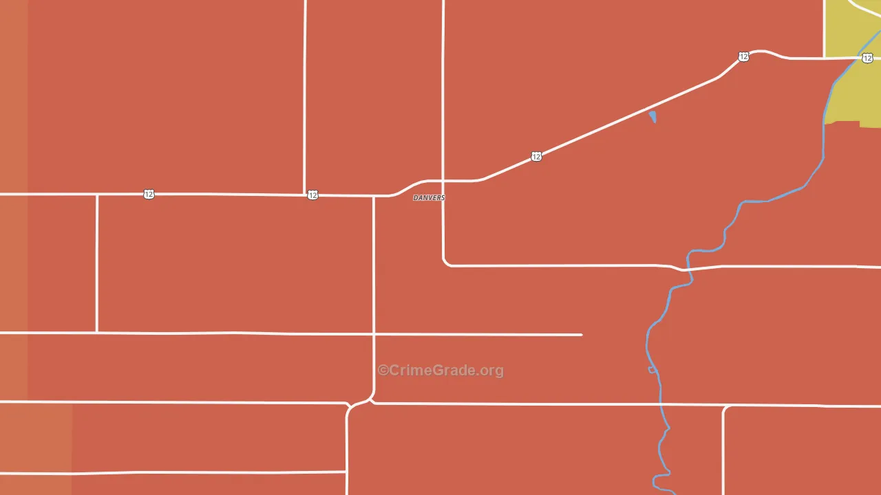 Danvers, MN Map of Robbery Rates
