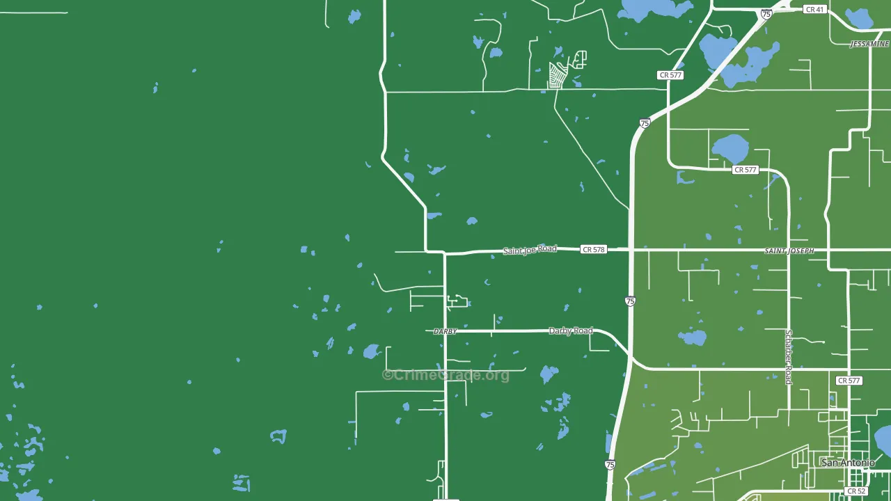 Darby, FL Map of Robbery Rates