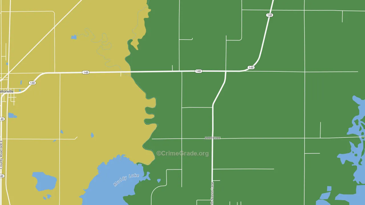 Dareville, IL Map of Robbery Rates