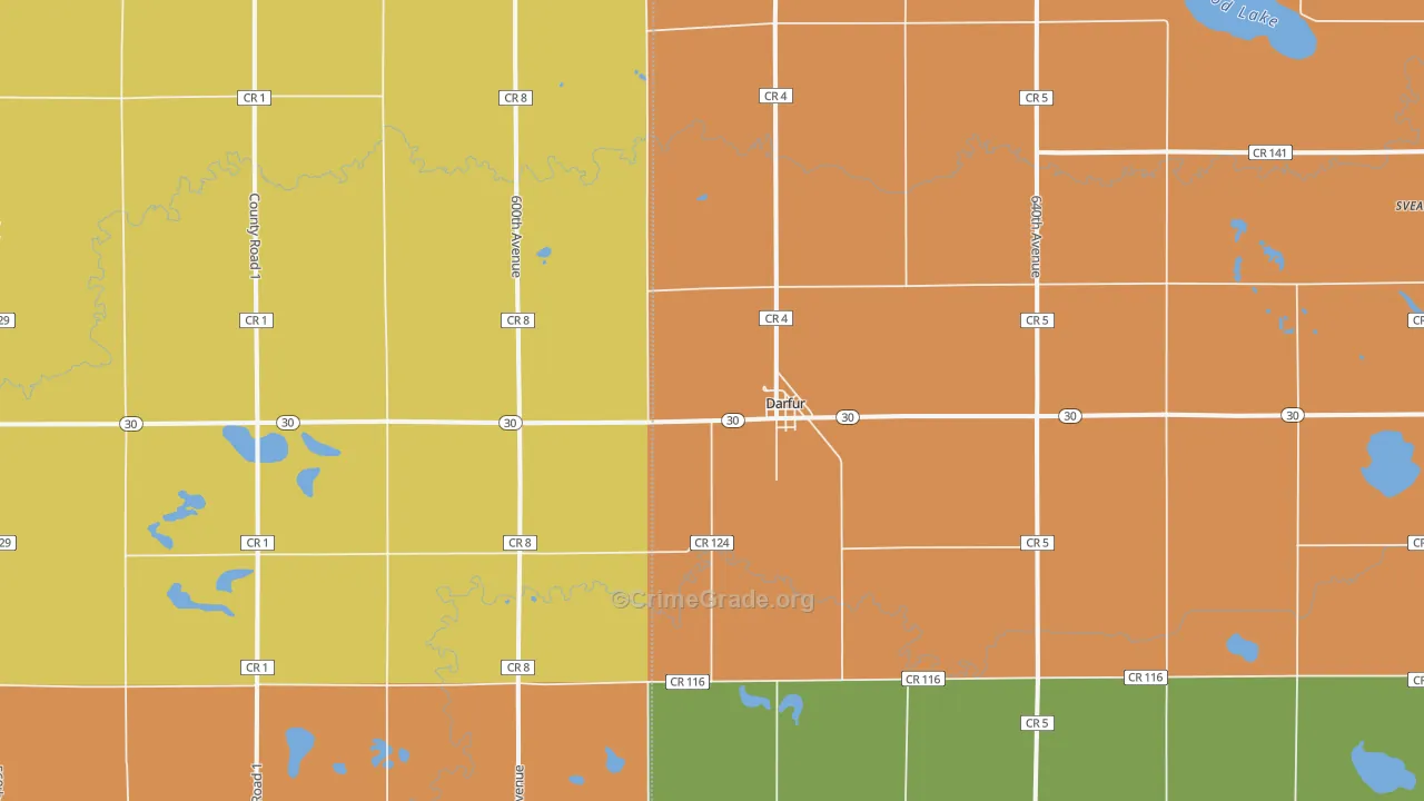 Darfur, MN Map of Robbery Rates