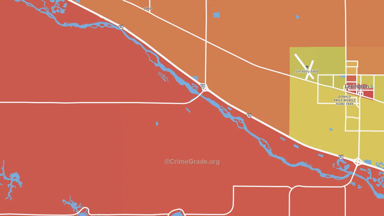 Darr, NE Map of Robbery Rates