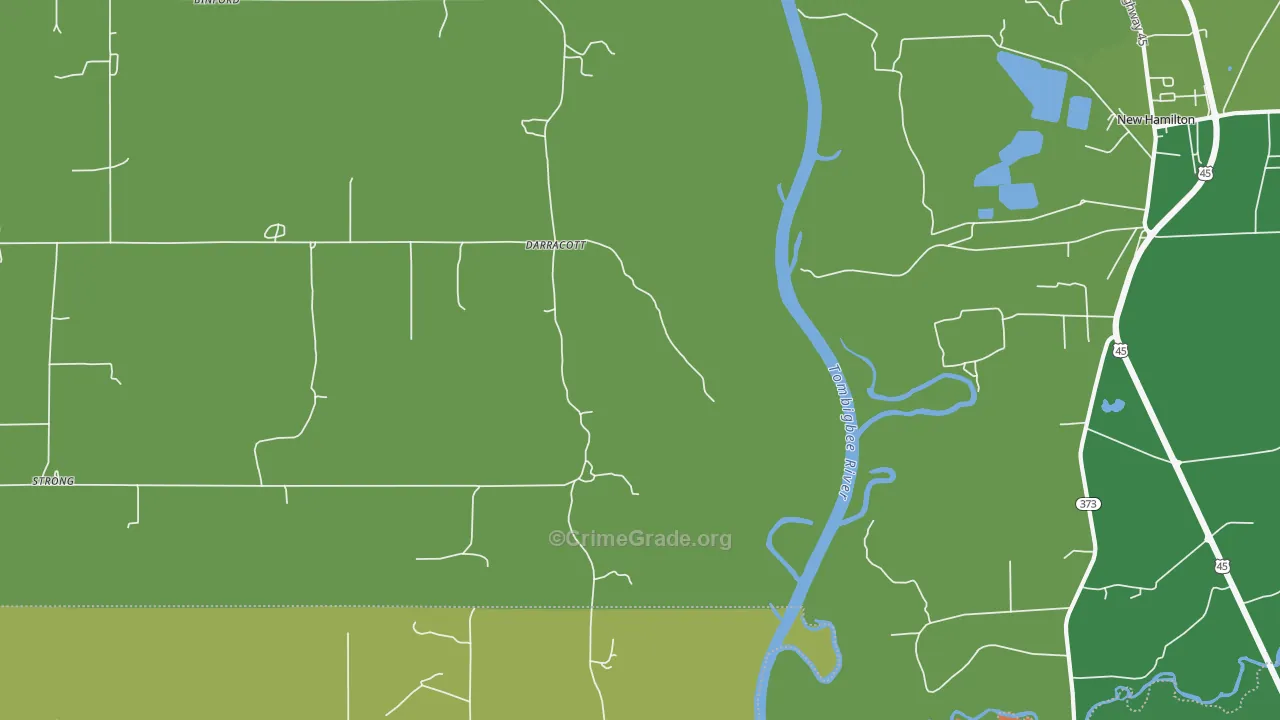 Darracott, MS Map of Robbery Rates
