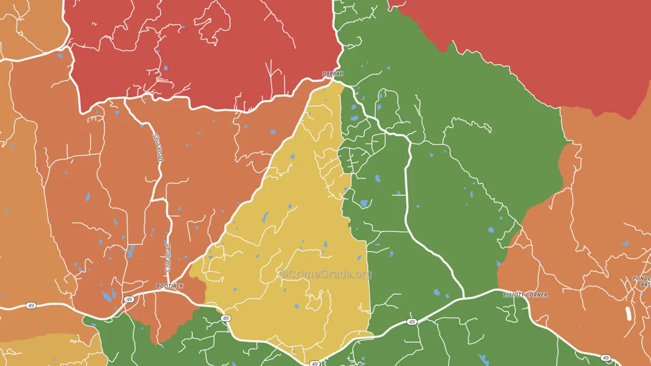Darrah, CA Map of Robbery Rates