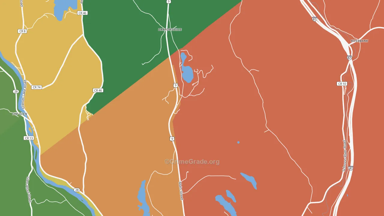 Darrowsville, NY Map of Robbery Rates