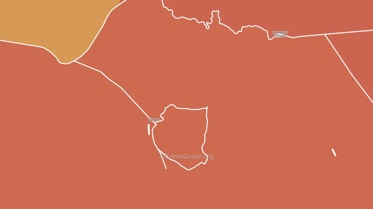 Darwin, CA Map of Robbery Rates