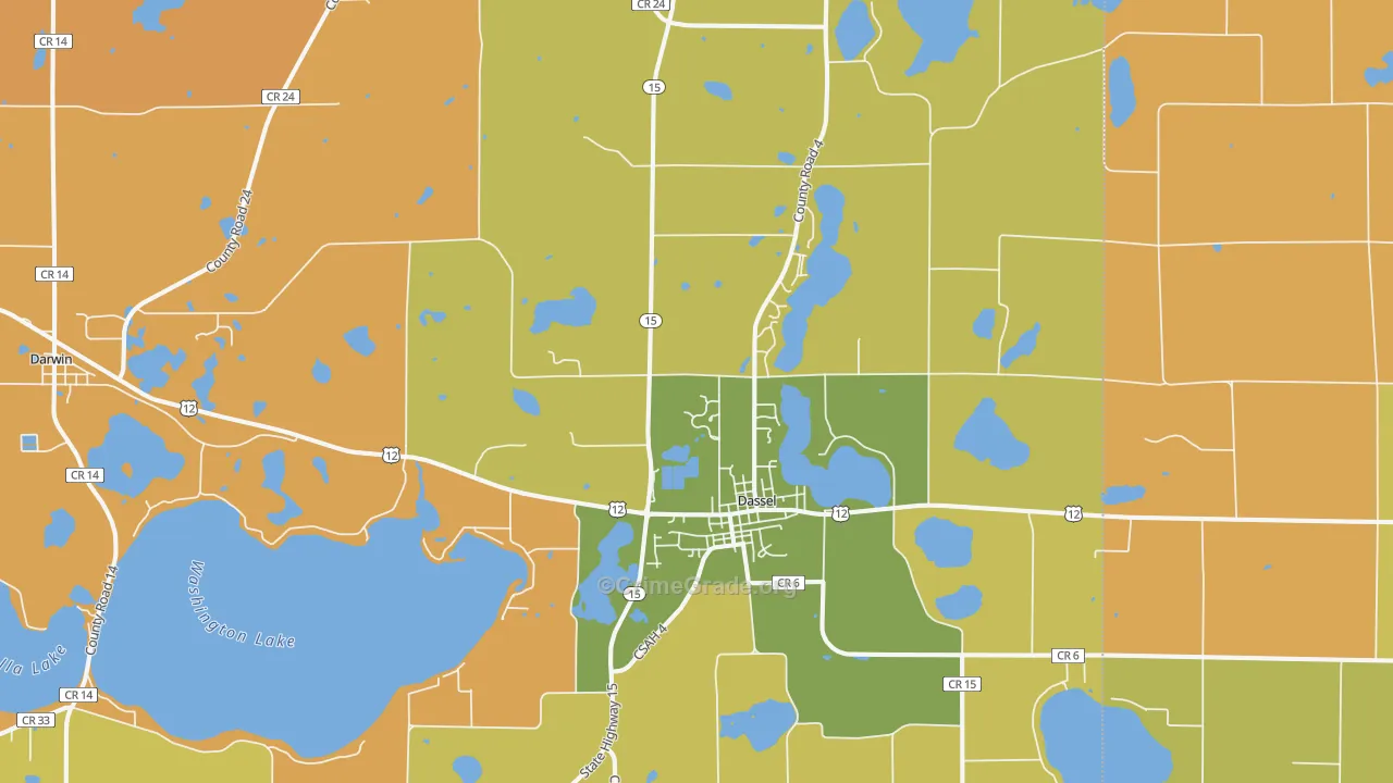Dassel, MN Map of Robbery Rates