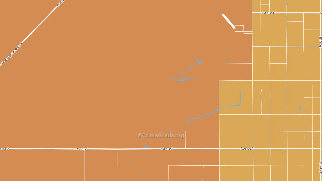 Daulton, CA Map of Robbery Rates