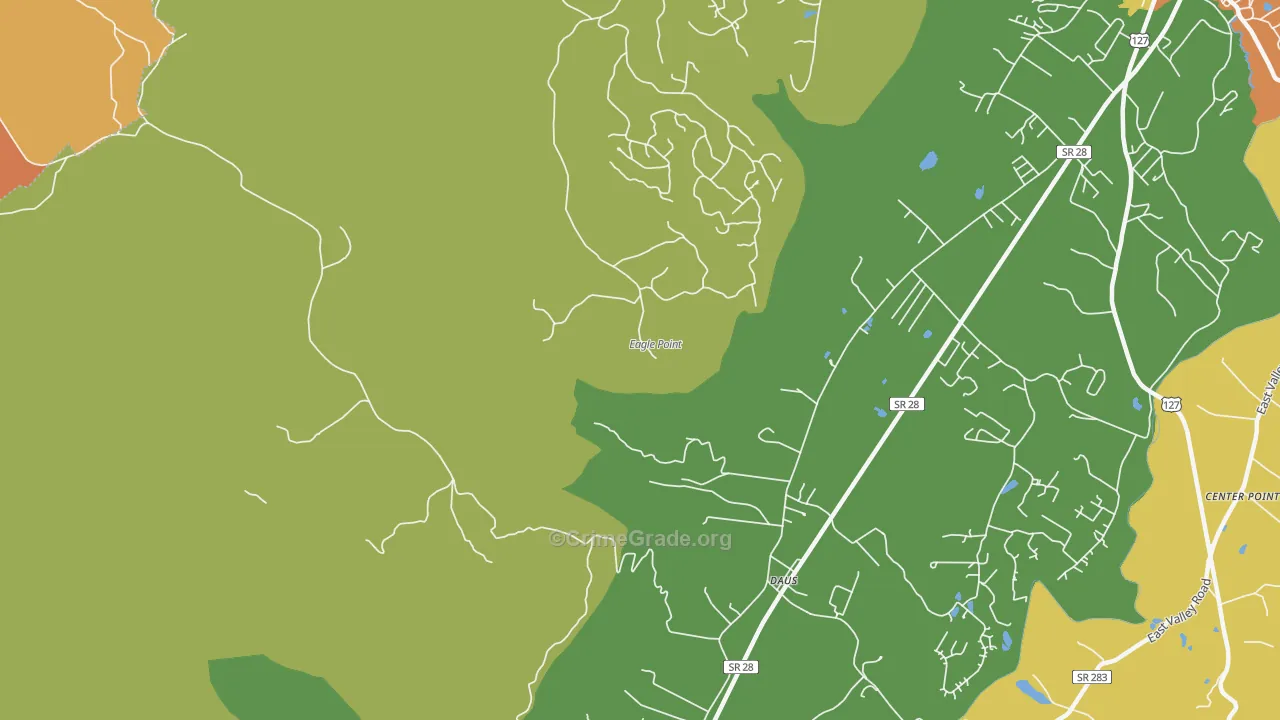 Daus, TN Map of Robbery Rates