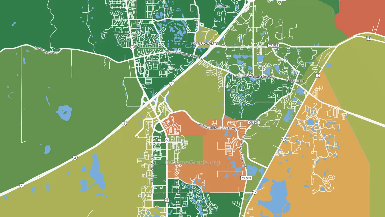 Davenport, FL Map of Robbery Rates