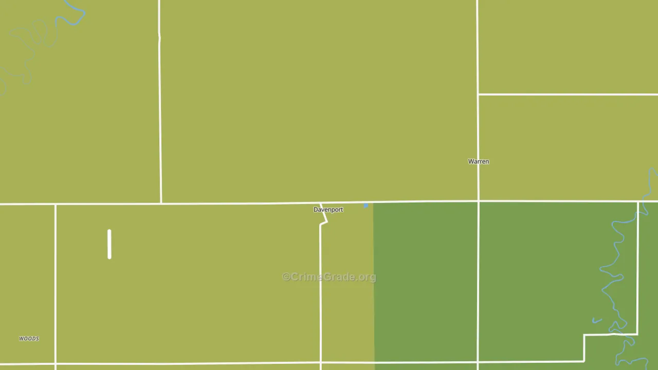 Davenport, ND Map of Robbery Rates