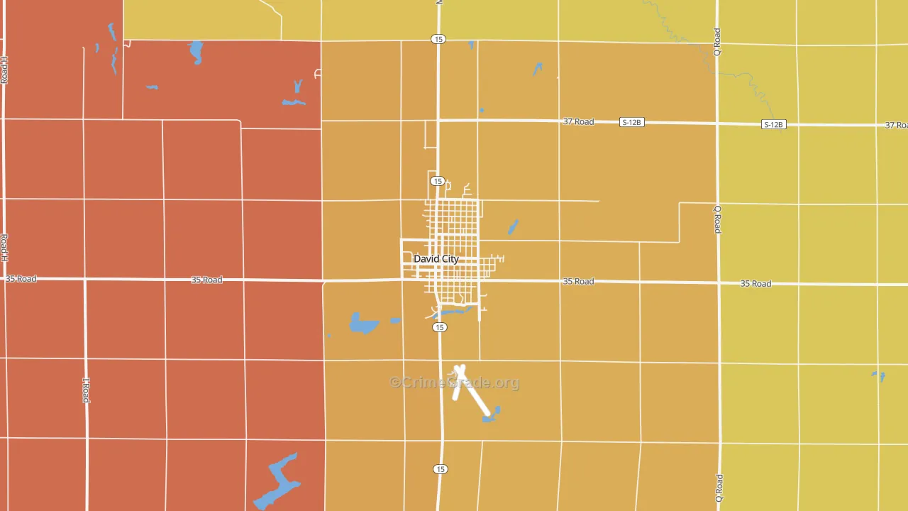 David City, NE Map of Robbery Rates