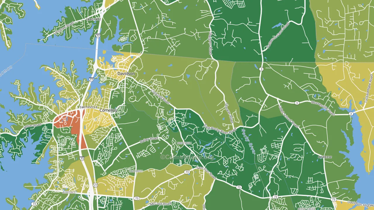 Davidson, NC Map of Robbery Rates