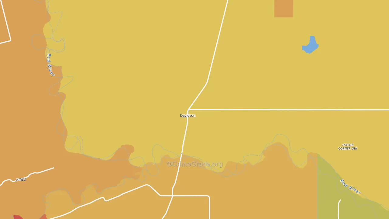 Davidson, OK Map of Robbery Rates