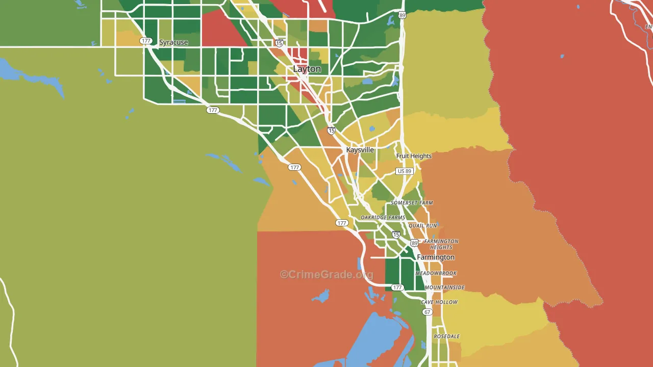 Davis County, UT Map of Robbery Rates