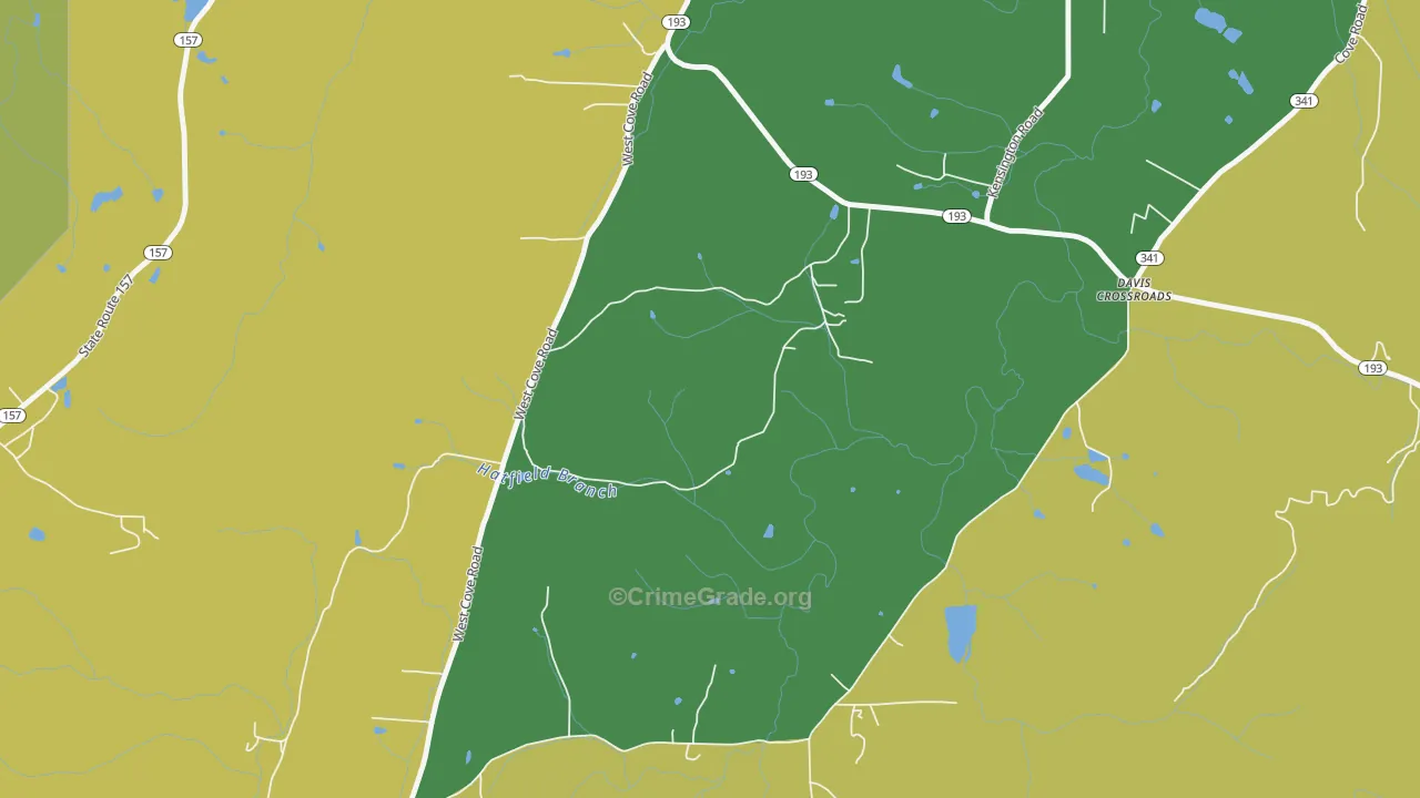Davis Crossroads, GA Map of Robbery Rates