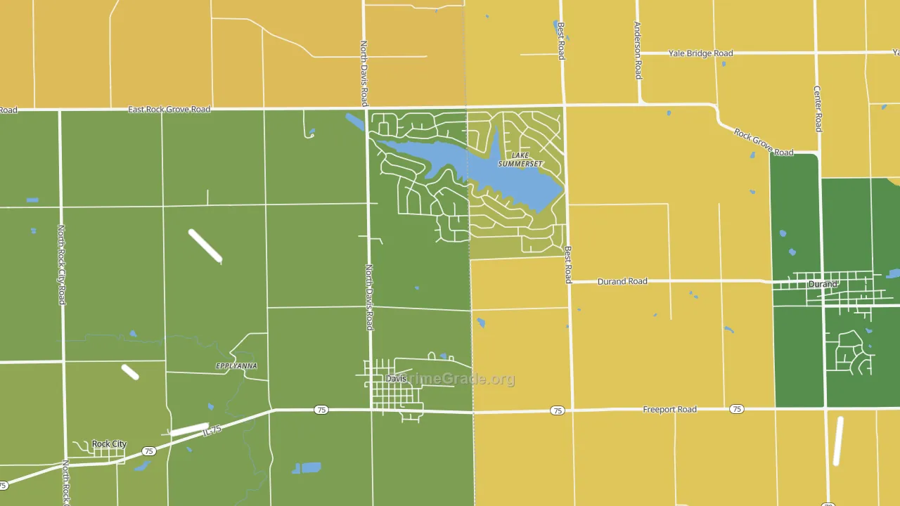 Davis, IL Map of Robbery Rates
