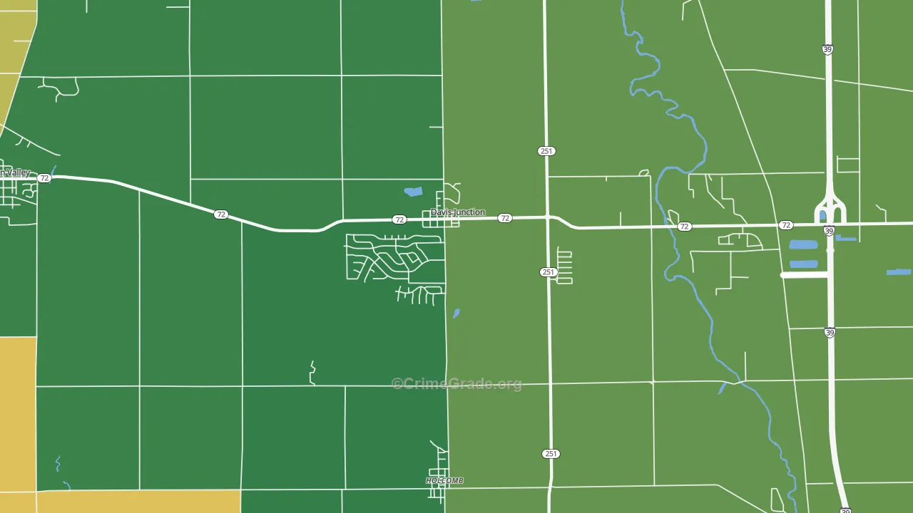 Davis Junction, IL Map of Robbery Rates