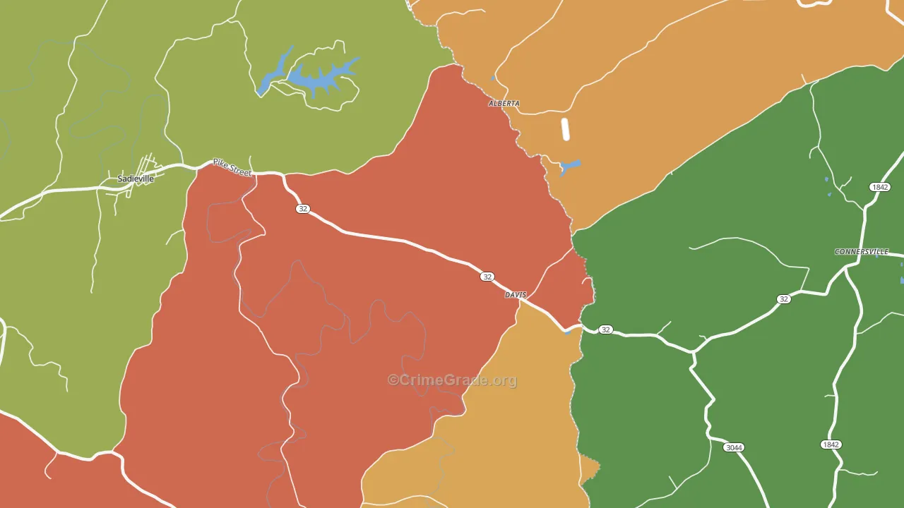 Davis, KY Map of Robbery Rates