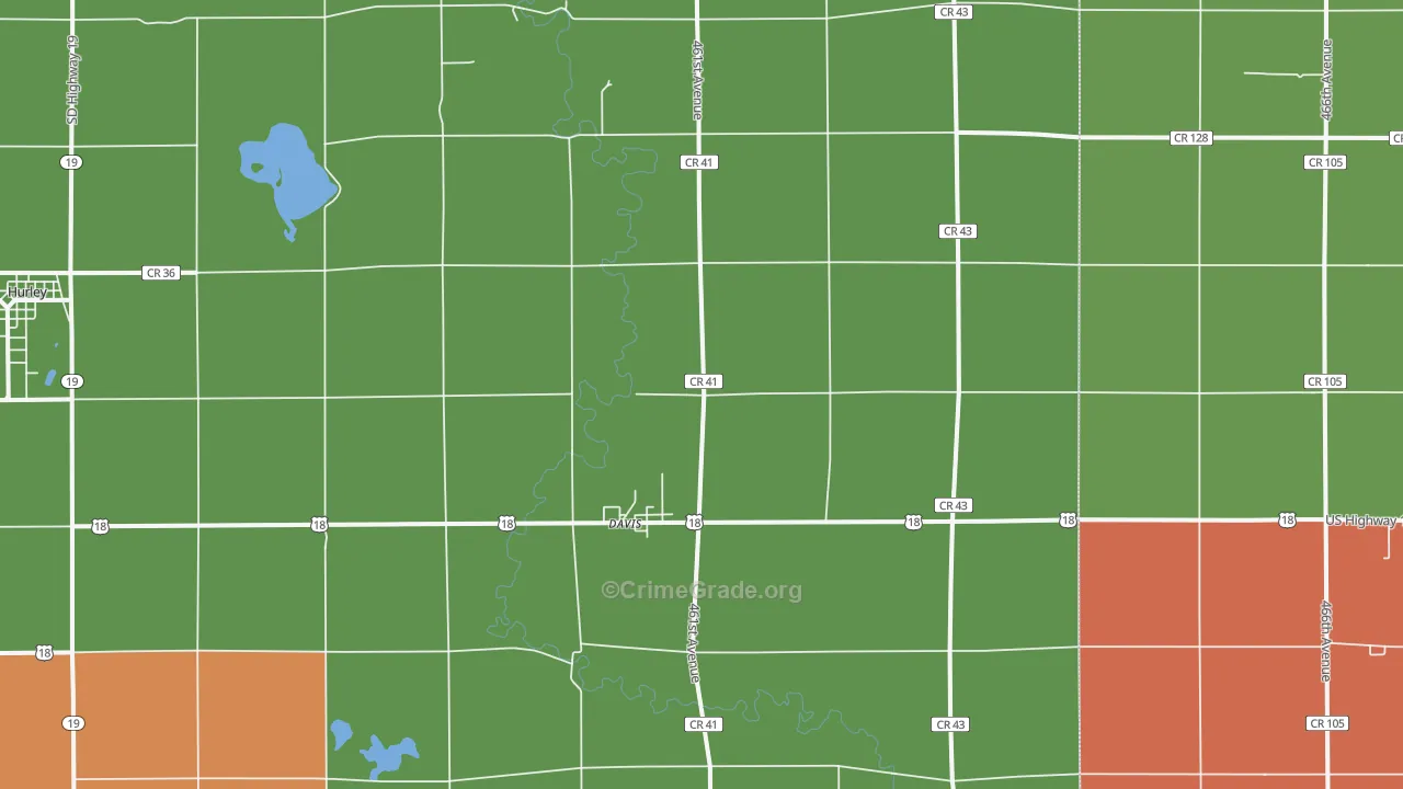 Davis, SD Map of Robbery Rates