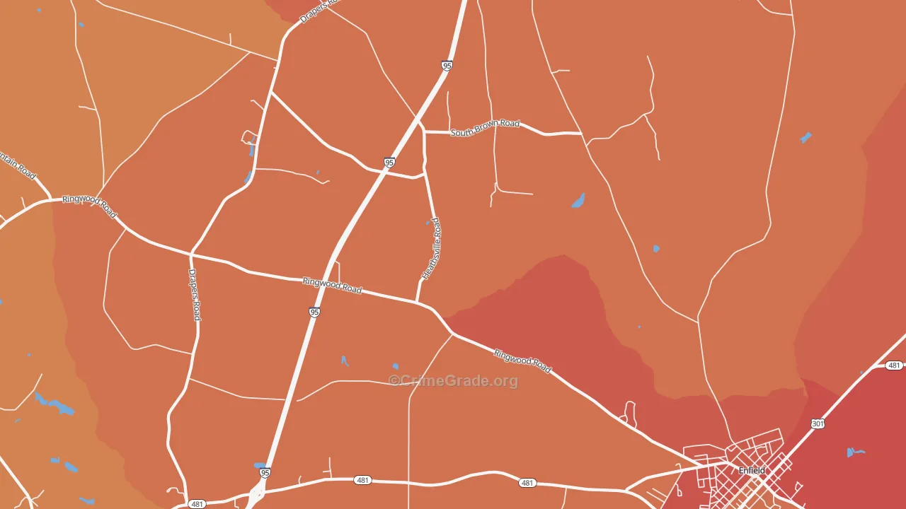 Dawson Crossroads, NC Map of Robbery Rates