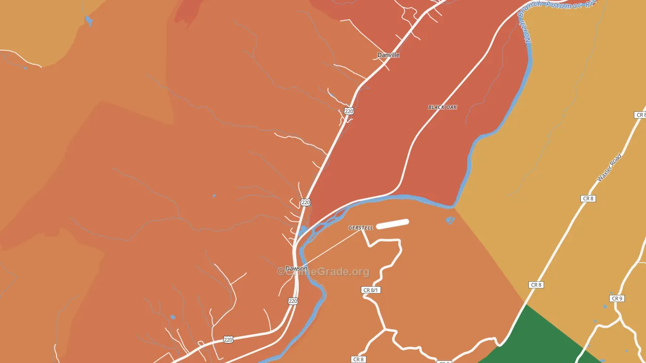 Dawson, MD Map of Robbery Rates