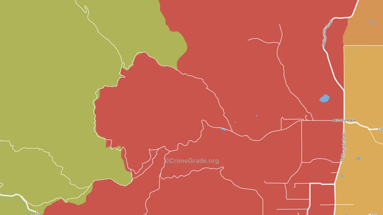Dawson, OR Map of Robbery Rates