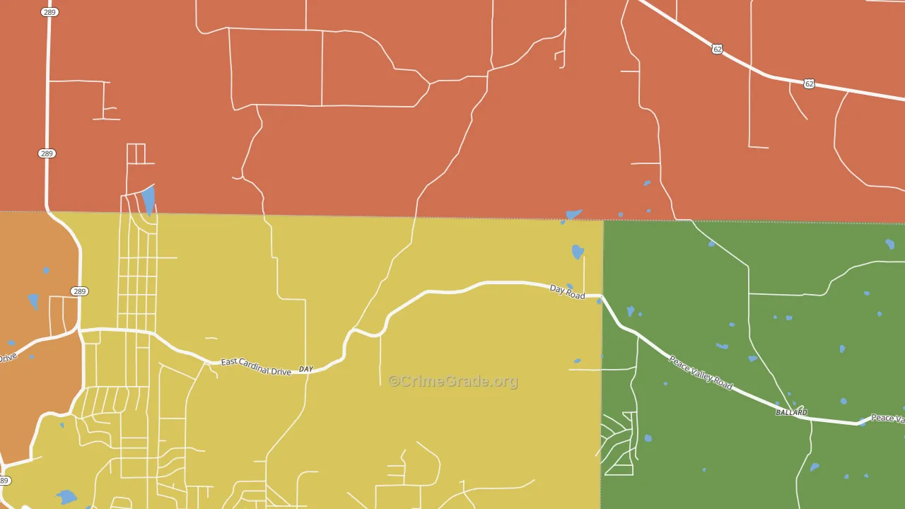 Day, AR Map of Robbery Rates