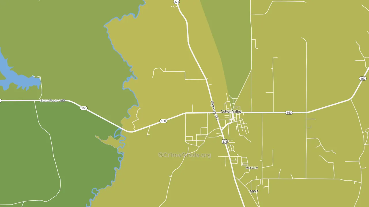 Dayson, LA Map of Robbery Rates