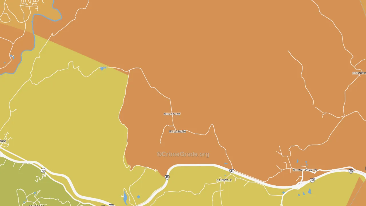 Daysville, TN Map of Robbery Rates