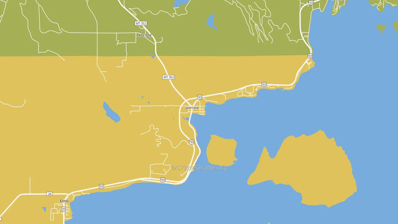 Dayton, MT Map of Robbery Rates