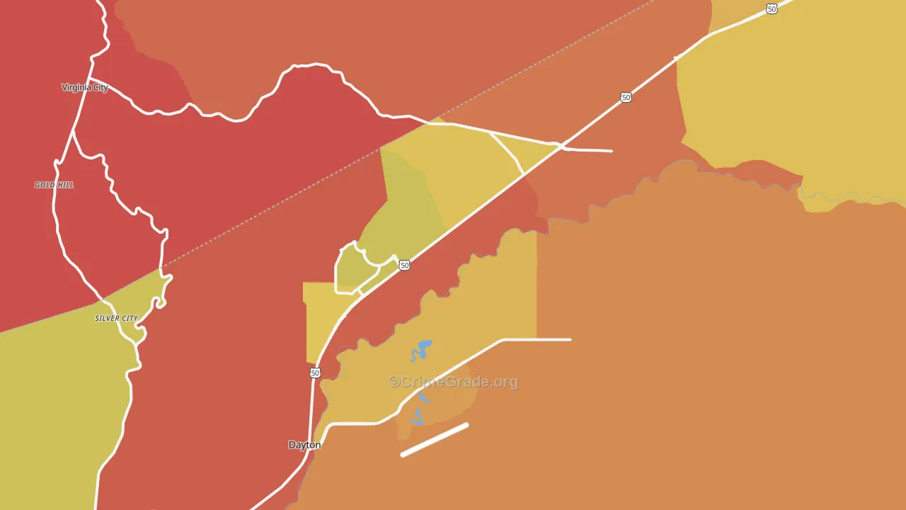 Dayton, NV Map of Robbery Rates