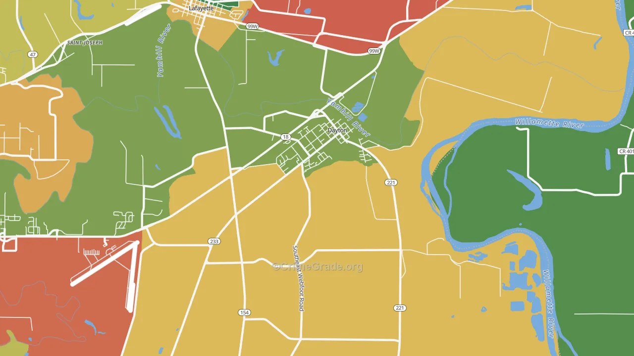 Dayton, OR Map of Robbery Rates