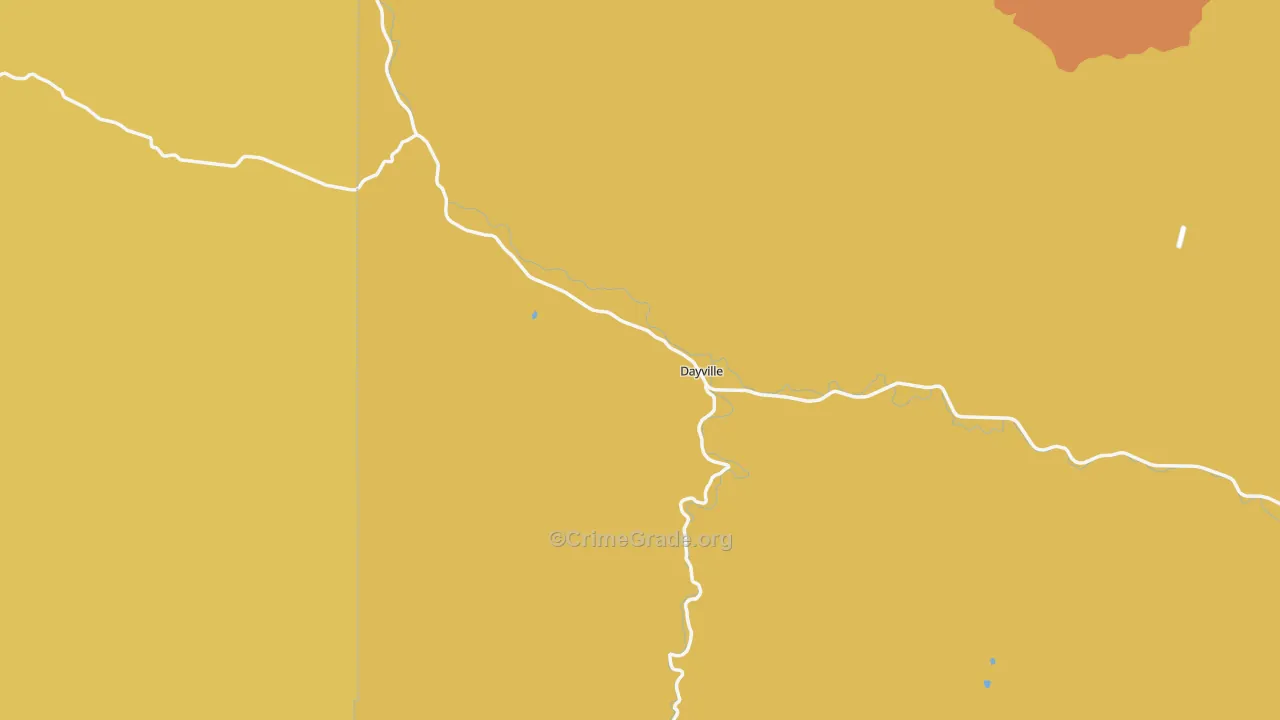Dayville, OR Map of Robbery Rates