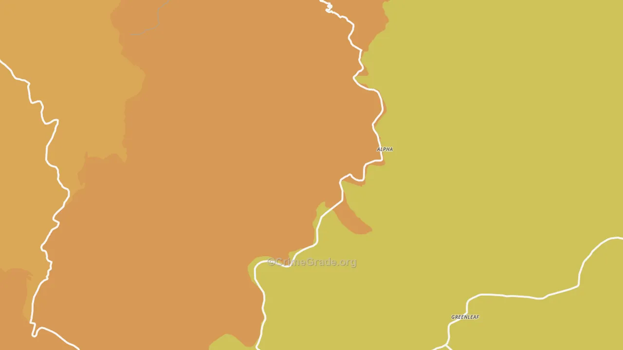 Deadwood, OR Map of Robbery Rates