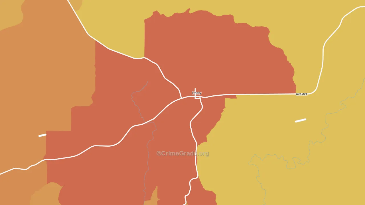 Deary, ID Map of Robbery Rates