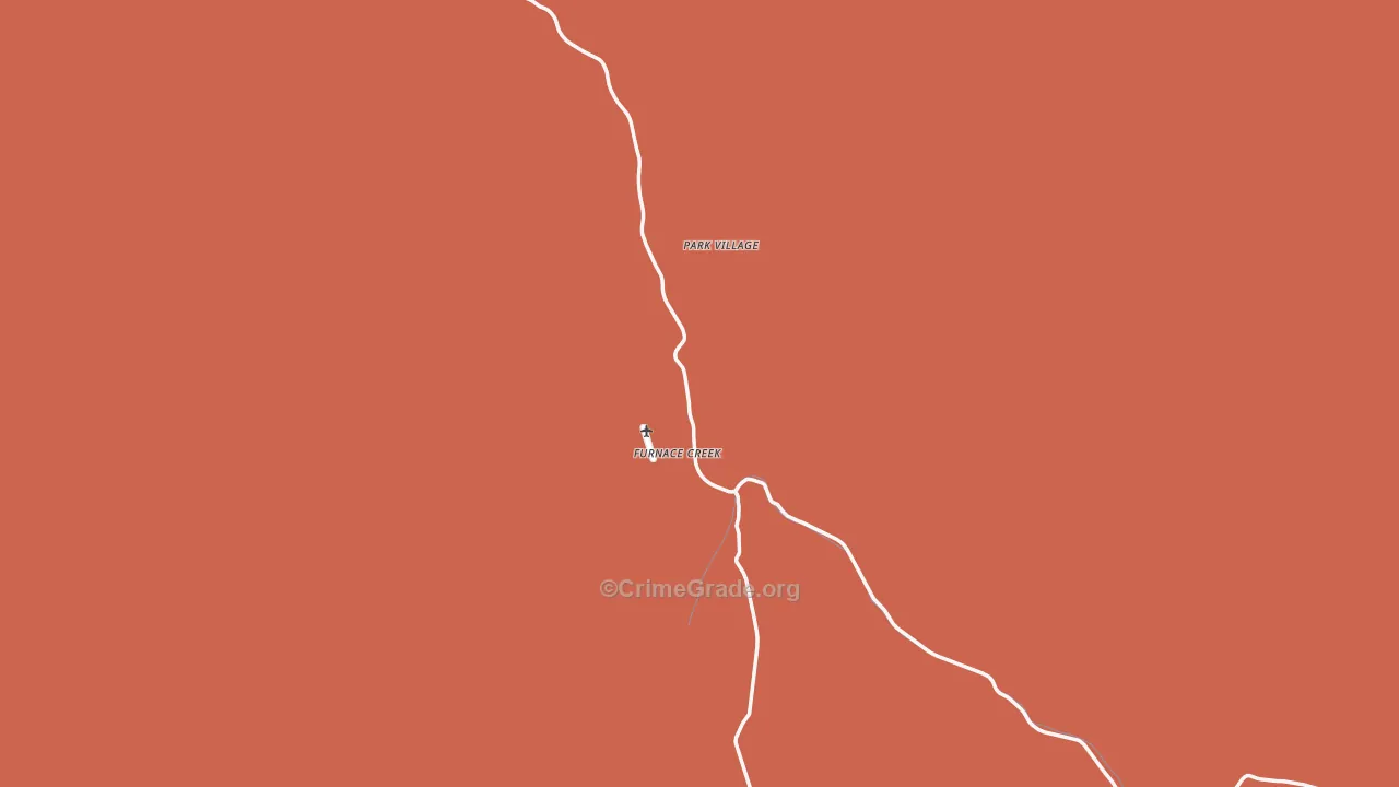 Death Valley, CA Map of Robbery Rates