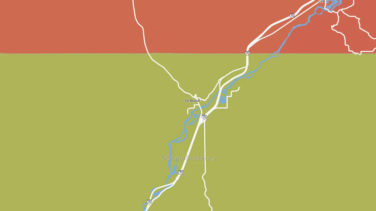 DeBeque, CO Map of Robbery Rates