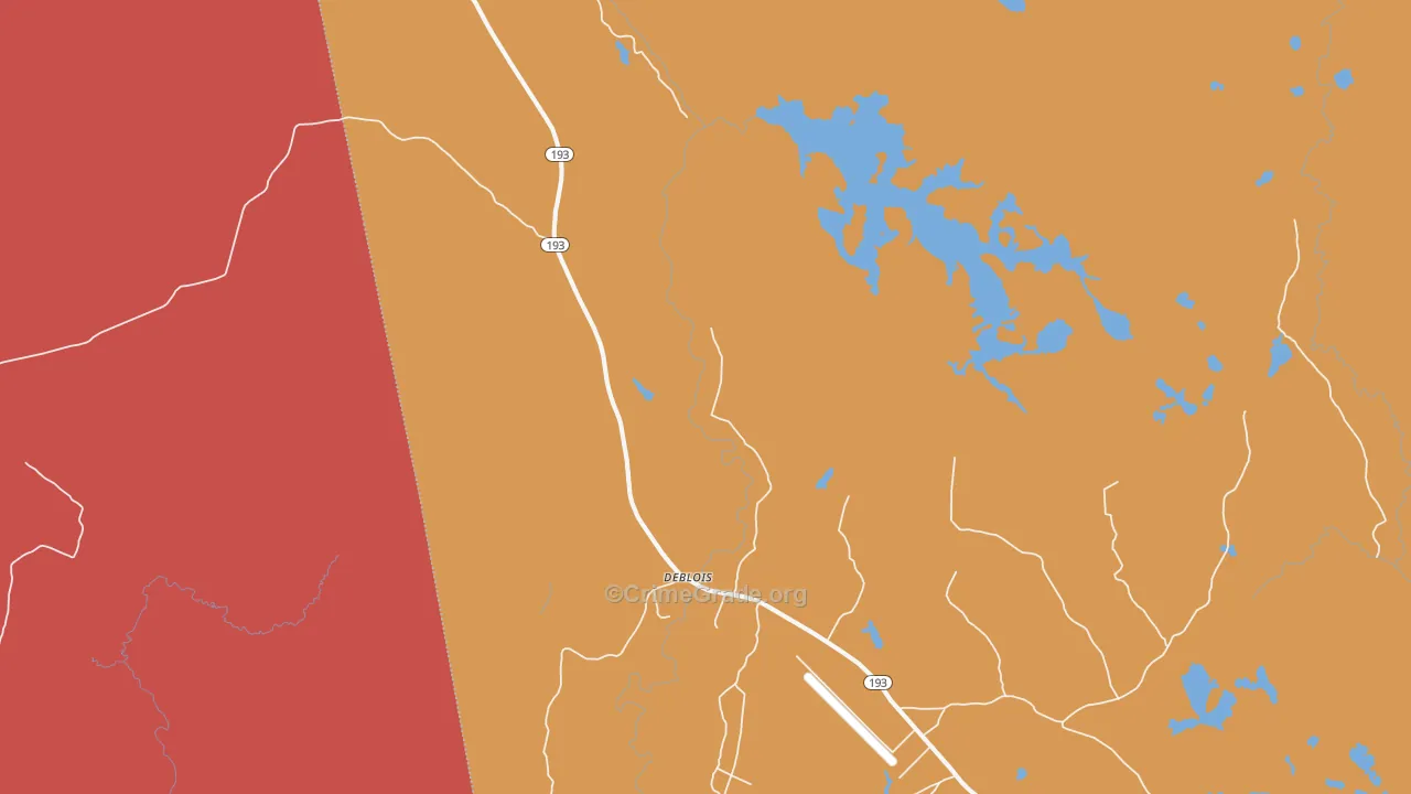 DeBlois, ME Map of Robbery Rates