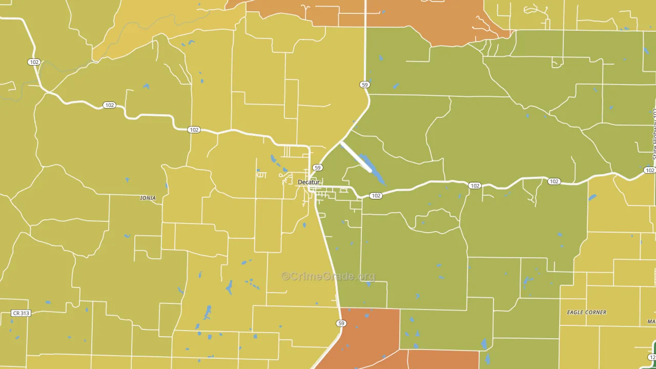 Decatur, AR Map of Robbery Rates