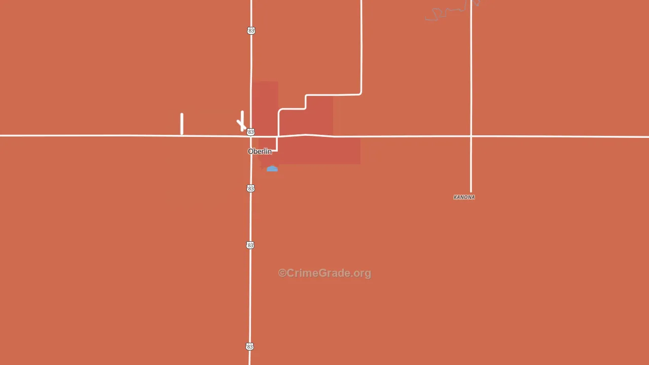 Decatur County, KS Map of Robbery Rates