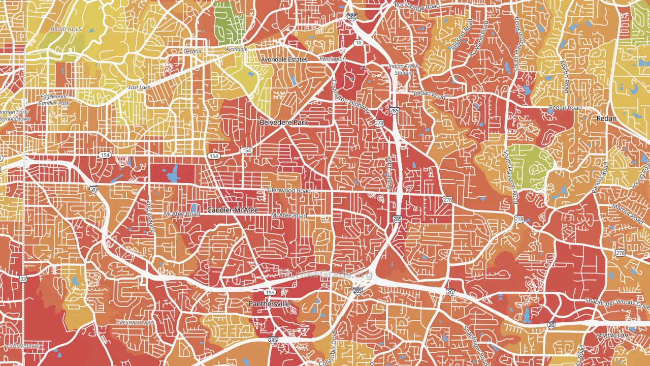 Decatur, GA Map of Robbery Rates