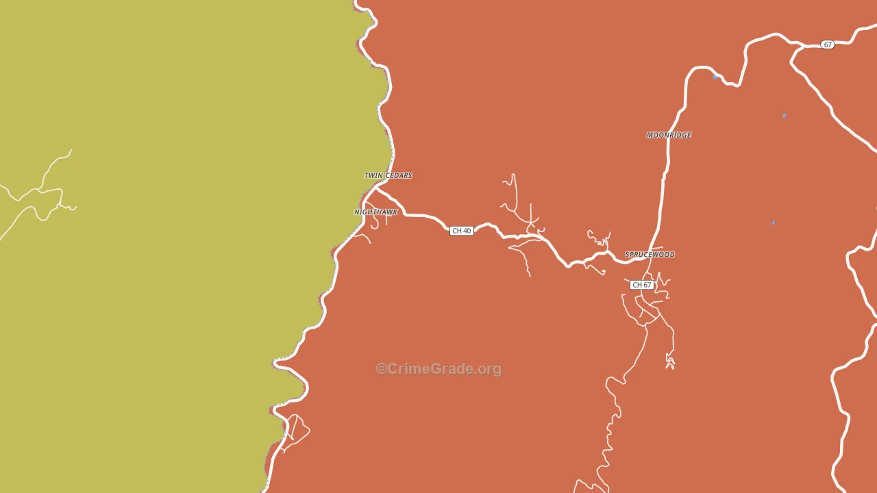 Deckers, CO Map of Robbery Rates