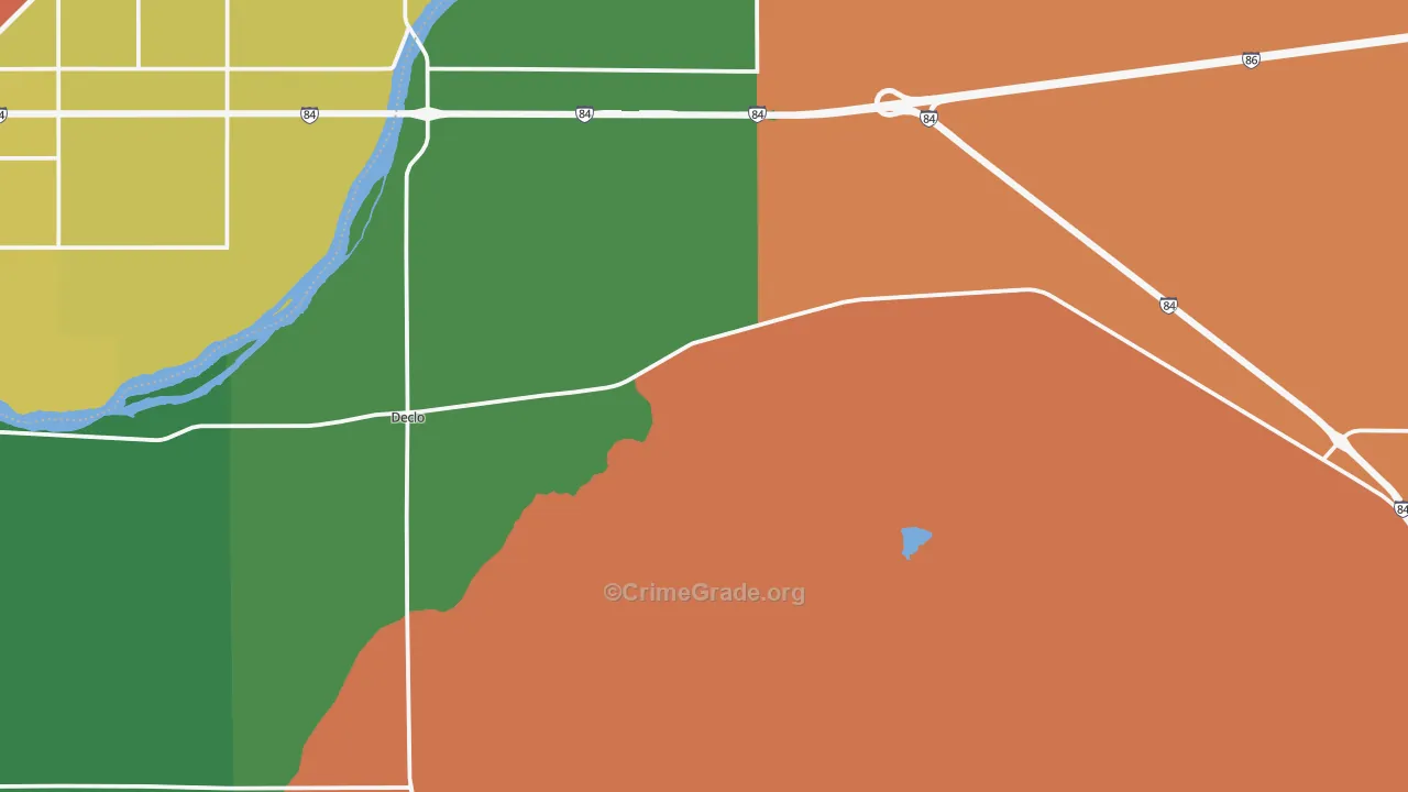Declo, ID Map of Robbery Rates