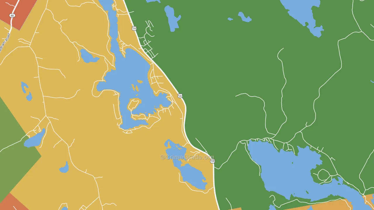 Dedham, ME Map of Robbery Rates