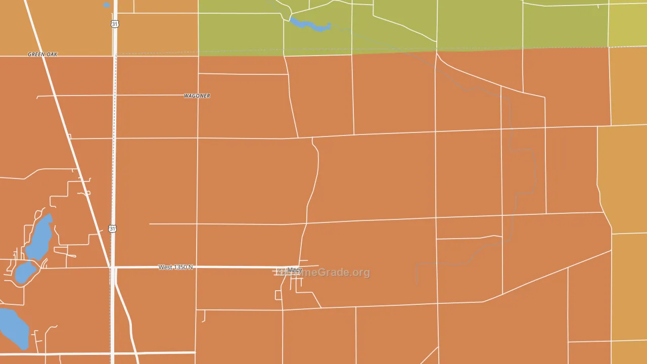 Deedsville, IN Map of Robbery Rates