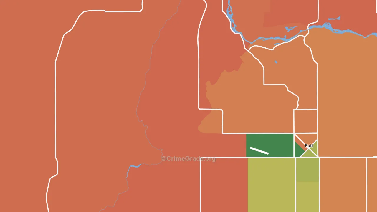 Deep Creek, ID Map of Robbery Rates