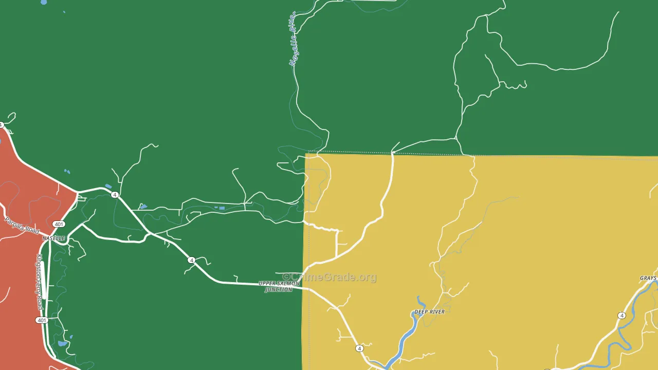 Deep River, WA Map of Robbery Rates